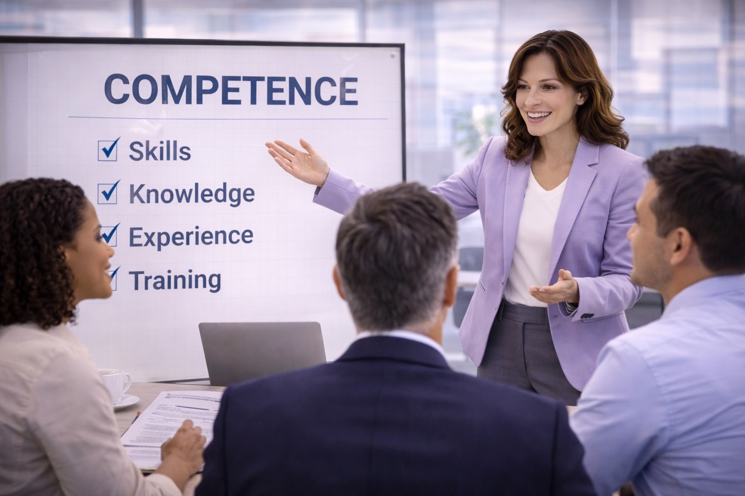 Sales professional developing competence through training